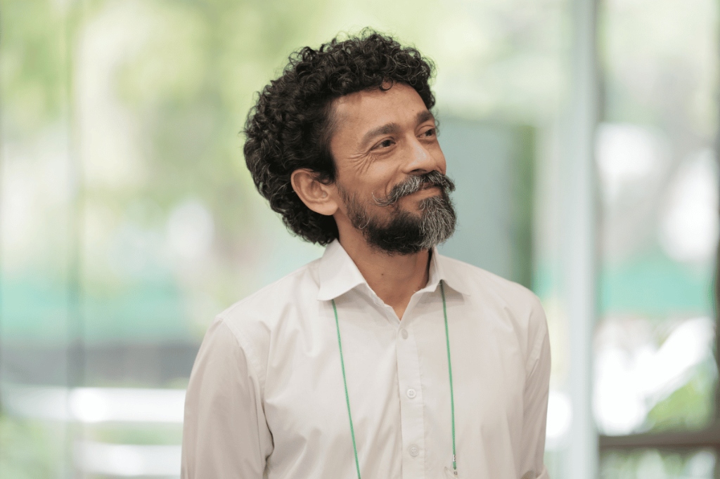 Man Smiling Candidly
